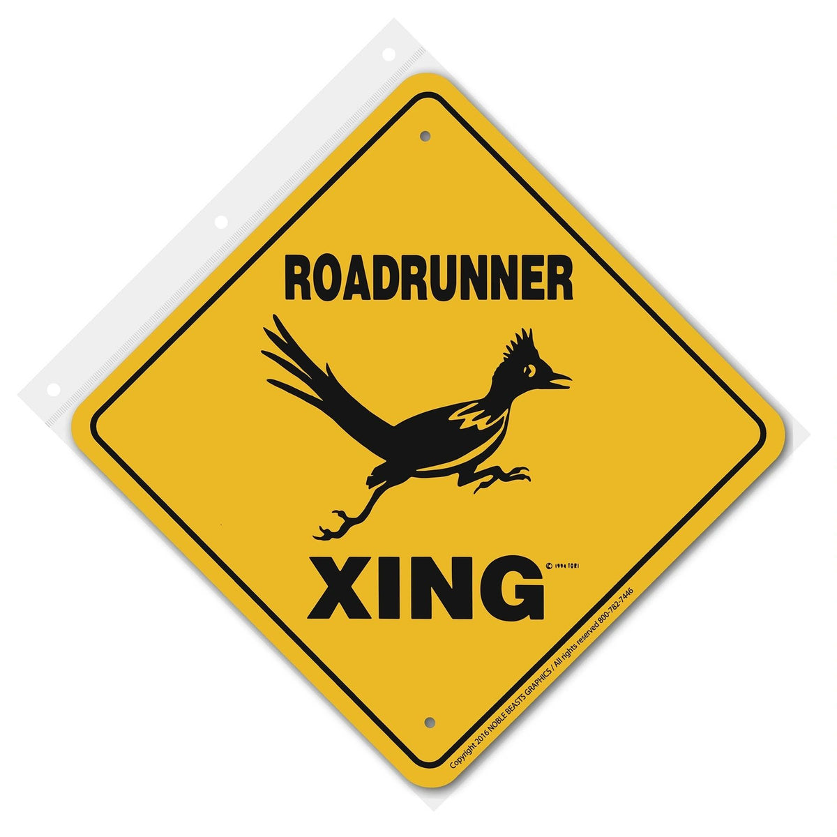 Roadrunner Xing Sign Aluminum 12 in X 12 in #20789