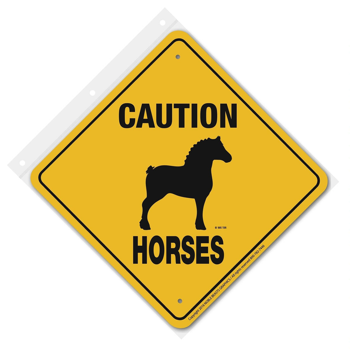 Horses (Draft) Caution Xing Sign Aluminum 12 in X 12 in #21320