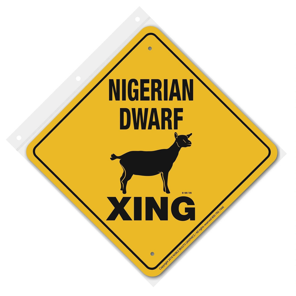 Nigerian Dwarf Xing Sign Aluminum 12 in X 12 in #20033