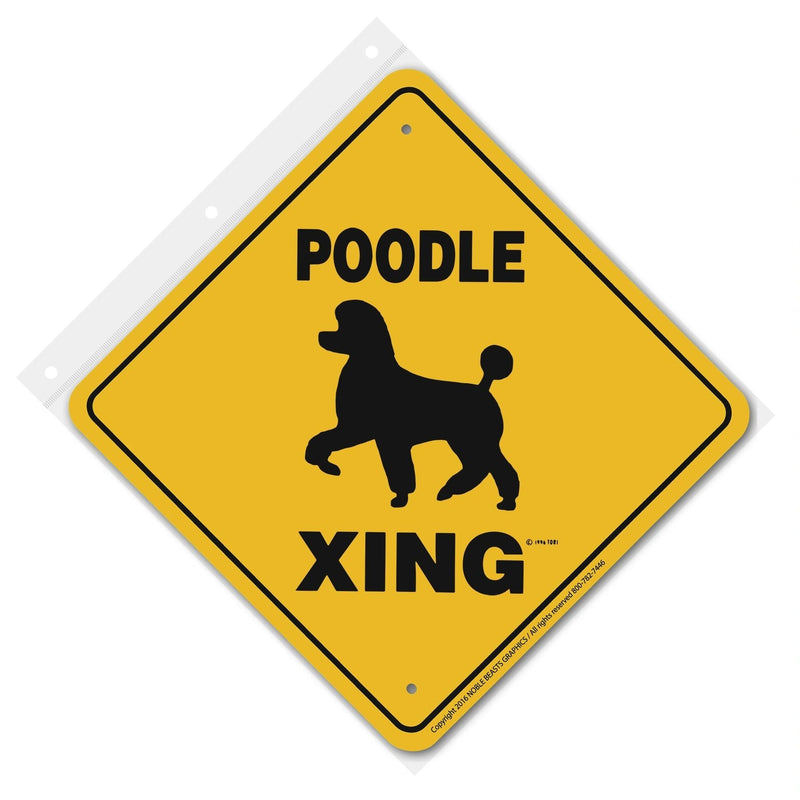 Poodle (Utility Cut) Xing Sign Aluminum 12 in X 12 in #20866