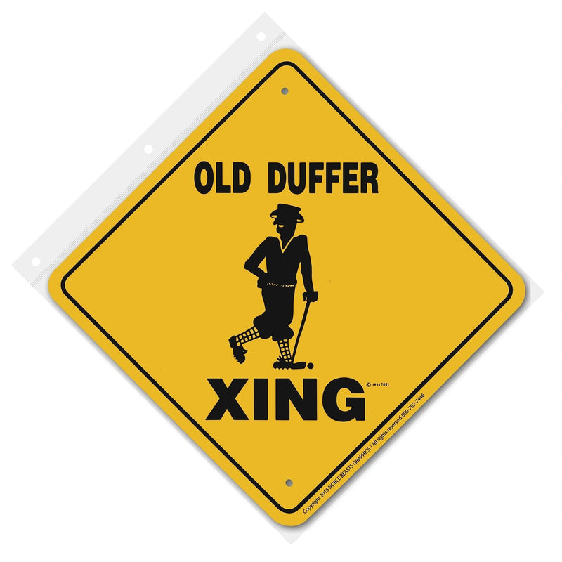 Old Duffer Xing Sign Aluminum 12 in X 12 in #20792