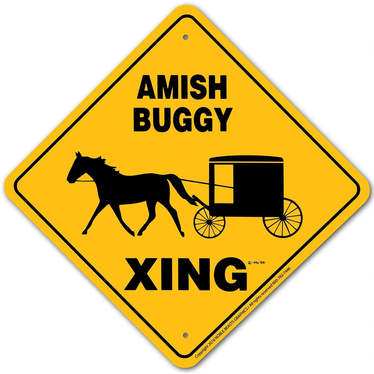 Amish Buggy Xing Sign Aluminum 12 in X 12 in #20918