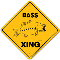 Bass Xing Sign Aluminum 12 in X 12 in #20761