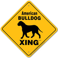 American Bulldog Xing Sign Aluminum 12 in X 12 in #20043