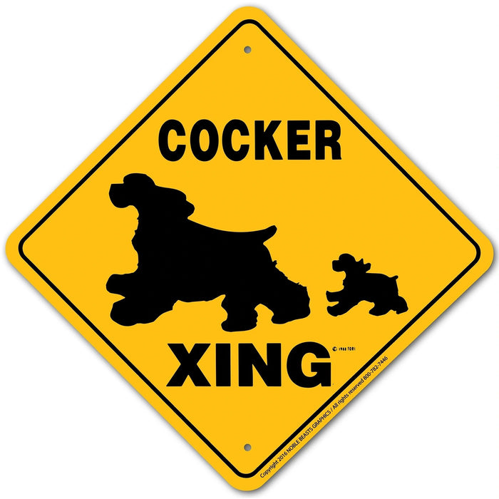 Cocker Xing Sign Aluminum 12 in X 12 in #20450