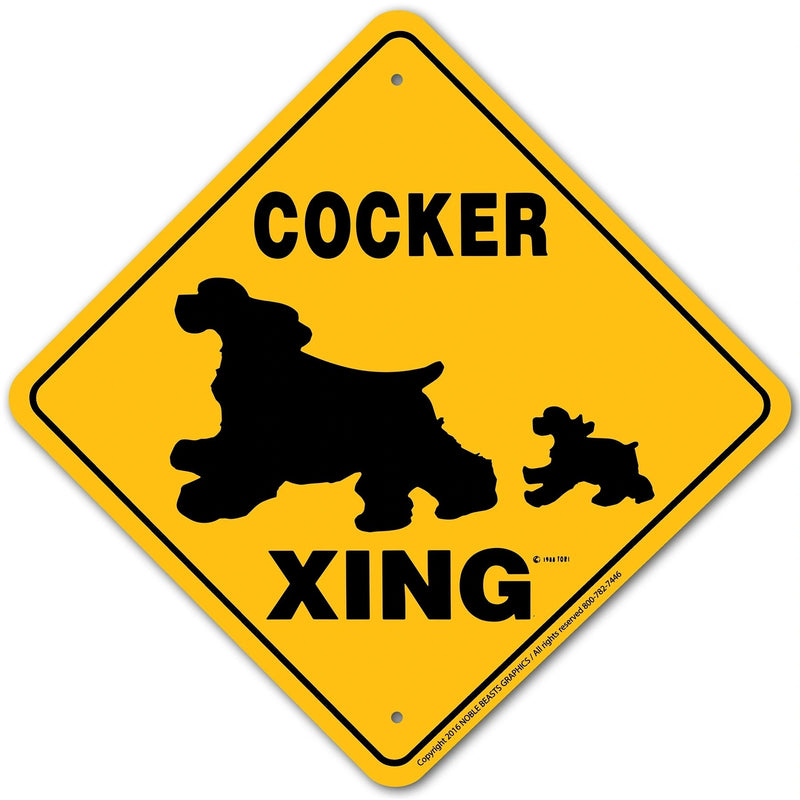 Cocker Xing Sign Aluminum 12 in X 12 in #20450