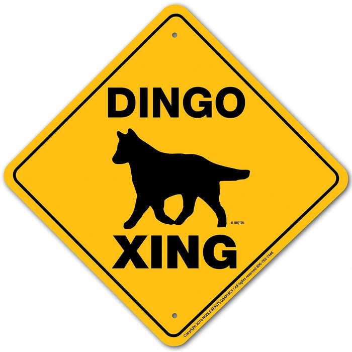 Dingo Xing Sign Aluminum 12 in X 12 in #20969