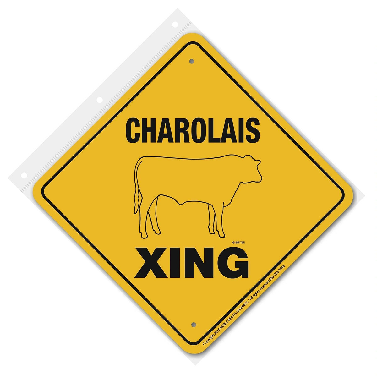 Charolais Xing Sign Aluminum 12 in X 12 in #20708