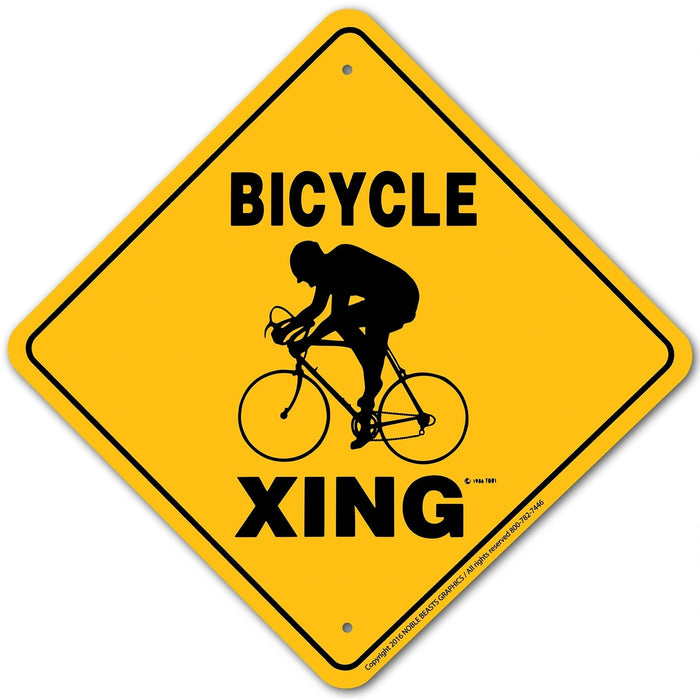 Bicycle Xing Sign Aluminum 12 in X 12 in #20420