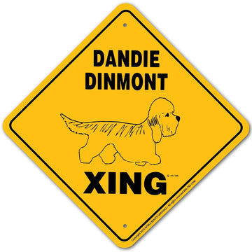 Dandie Dinmont Xing Sign Aluminum 12 in X 12 in #20648