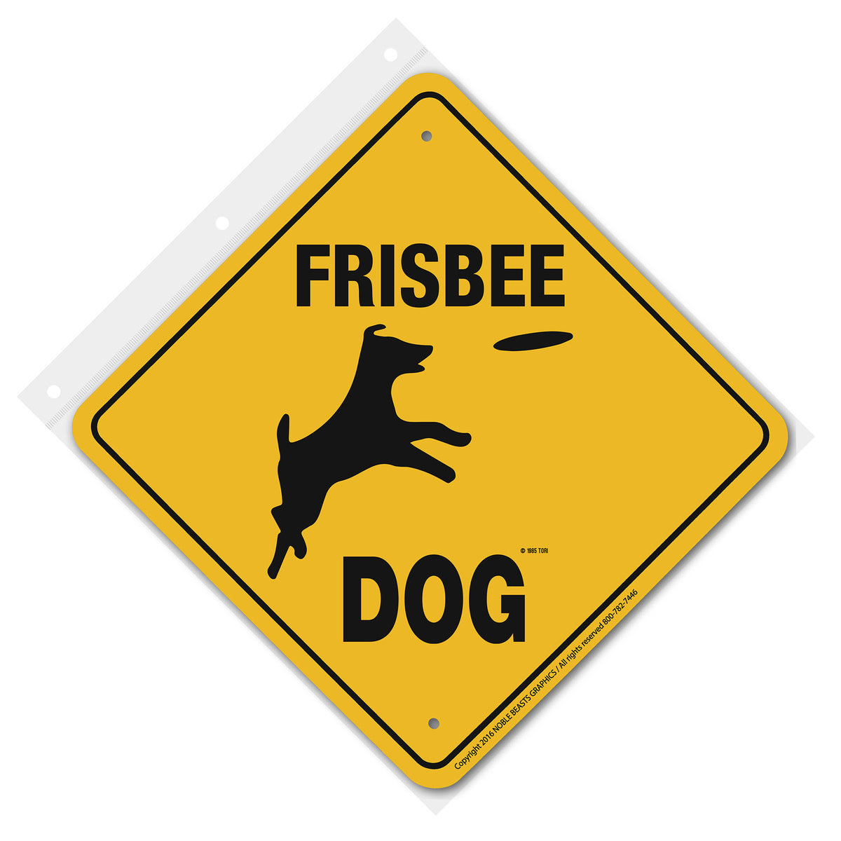 Frisbee Dog Sign Aluminum 12 in X 12 in #20xxx