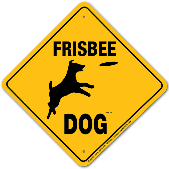 Frisbee Dog Sign Aluminum 12 in X 12 in #20xxx