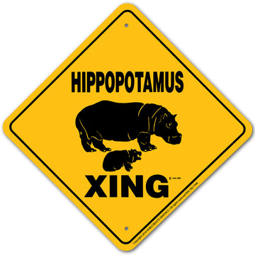 HIPPOPOTAMUS XING Aluminum Sign  Main