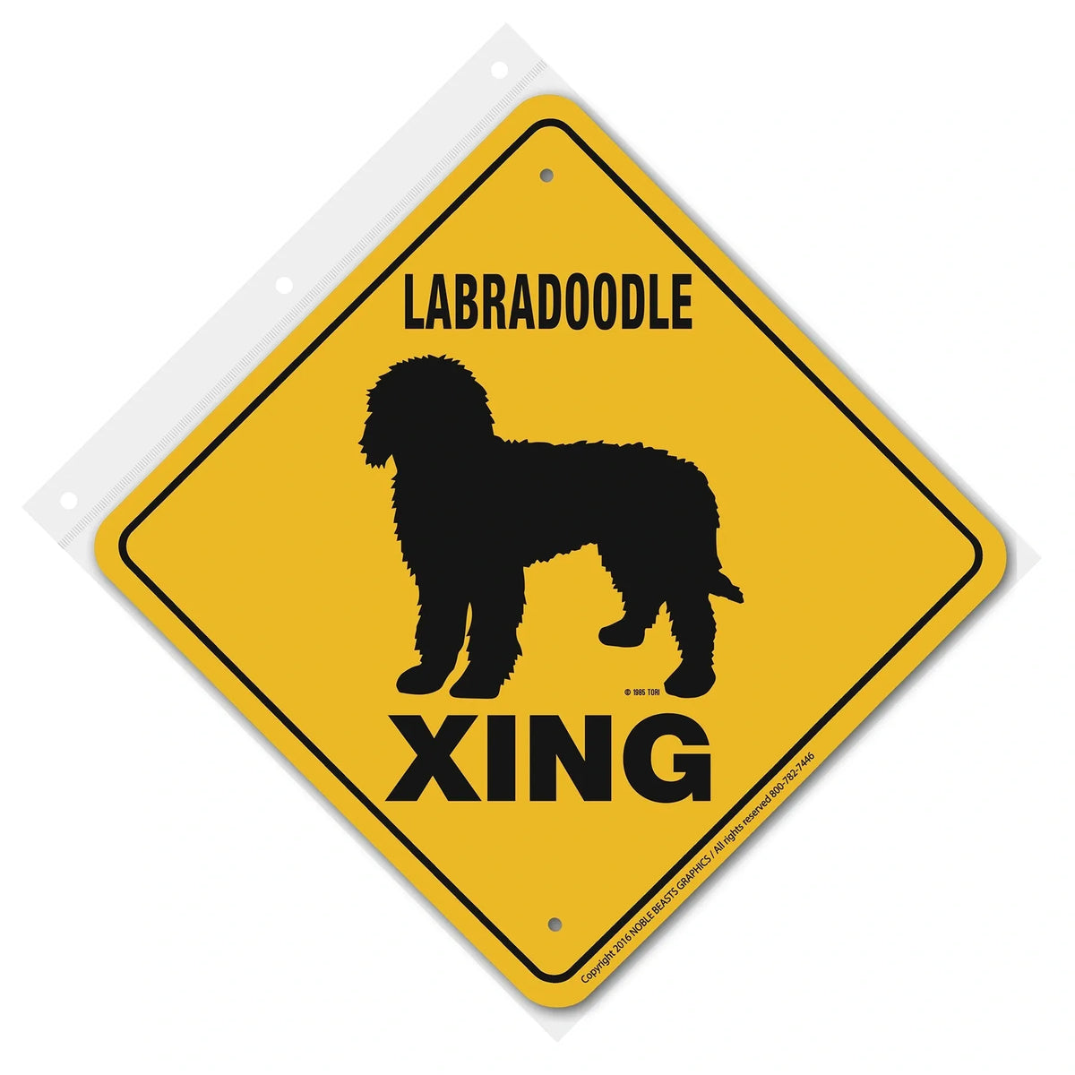 Labradoodle Xing Aluminum 12 in x 12 in #201010