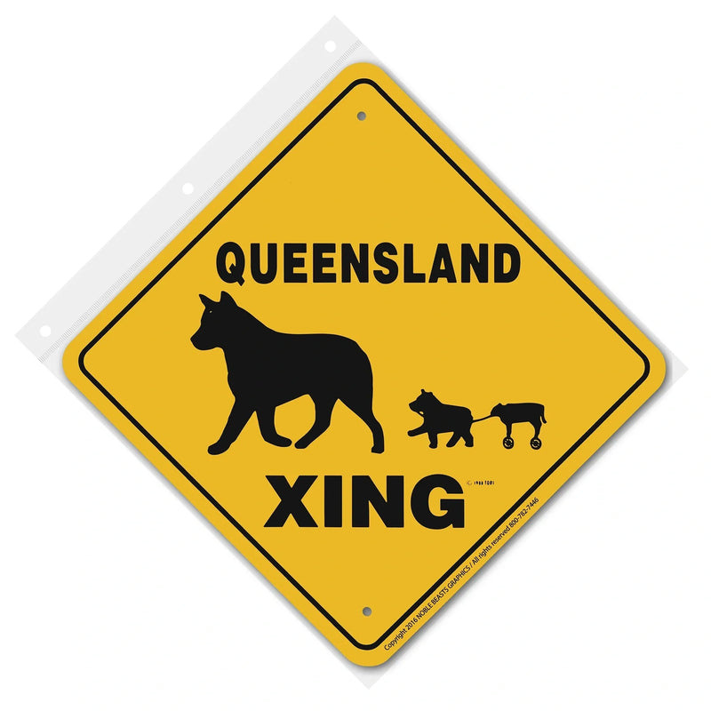 Queensland Xing Sign Aluminum 12 in X 12 in #20534