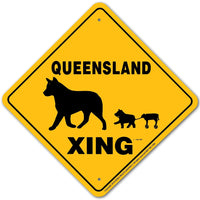 Queensland Xing Sign Aluminum 12 in X 12 in #20534