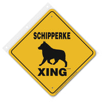 Schipperke Xing Sign Aluminum 12 in X 12 in #20480