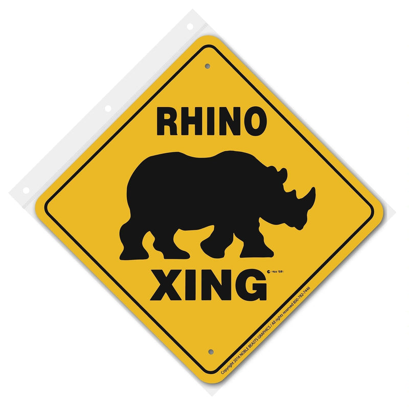 Rhino Xing Sign Aluminum 12 in X 12 in #20747