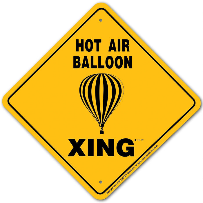 Hot Air Balloon Xing Sign Aluminum 12 in X 12 in #20835