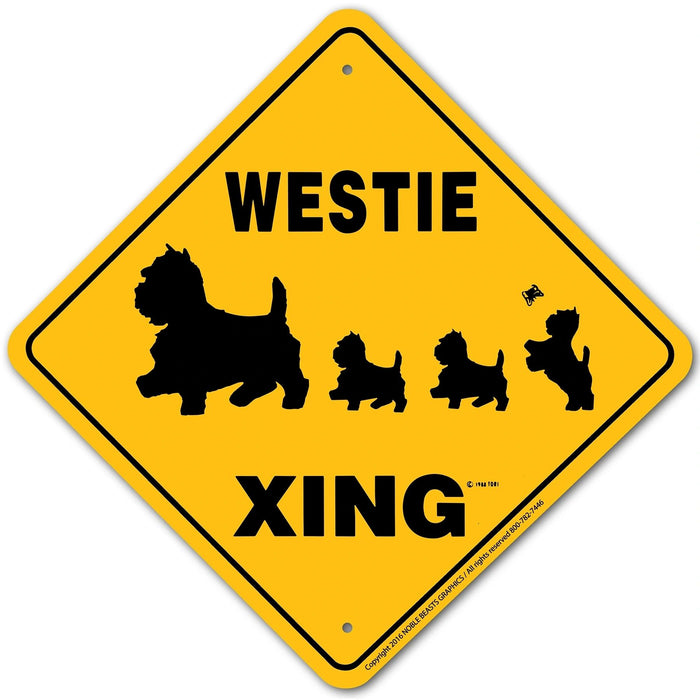 Westie Xing Sign Aluminum 12 in X 12 in #20448