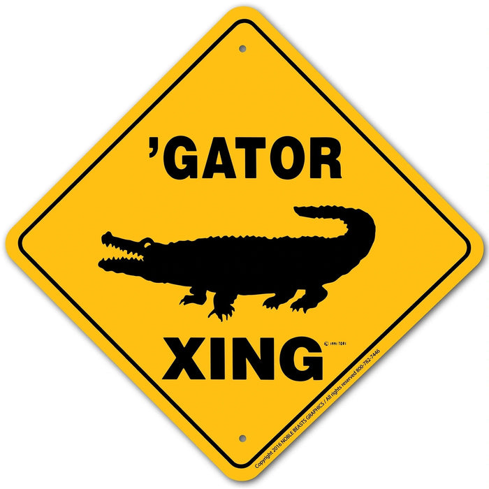 Gator Xing Sign Aluminum 12 in X 12 in #20666