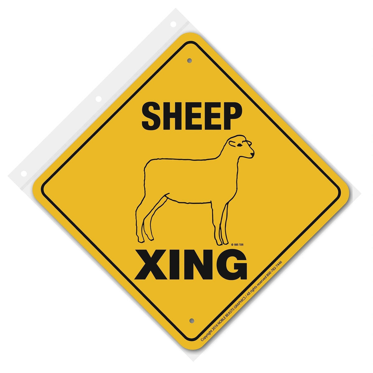 Sheep (Generic White Face) Xing Sign Aluminum 12 in X 12 in #20929