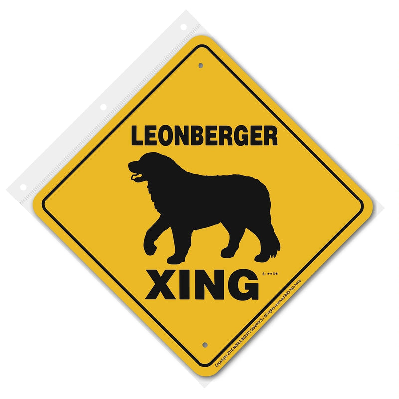 Leonberger Xing Sign Aluminum 12 in X 12 in #20968