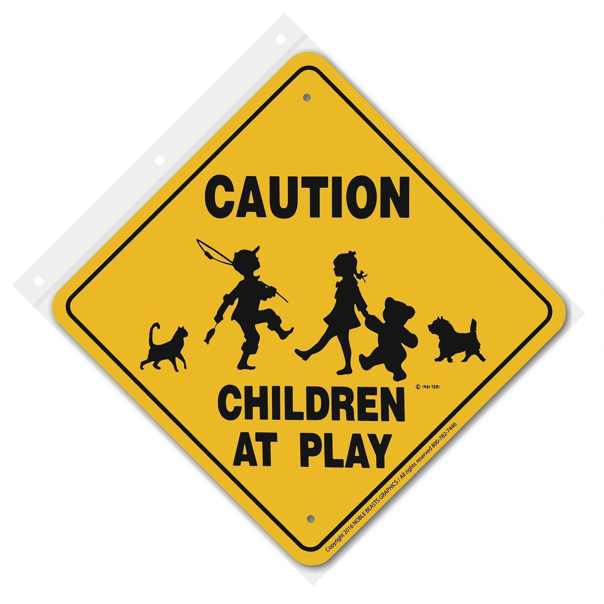 Children At Play Sign Aluminum 12 in X 12 in #21358