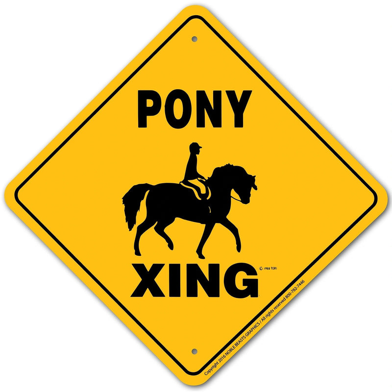 Pony (English) Xing Sign Aluminum 12 in X 12 in #20470