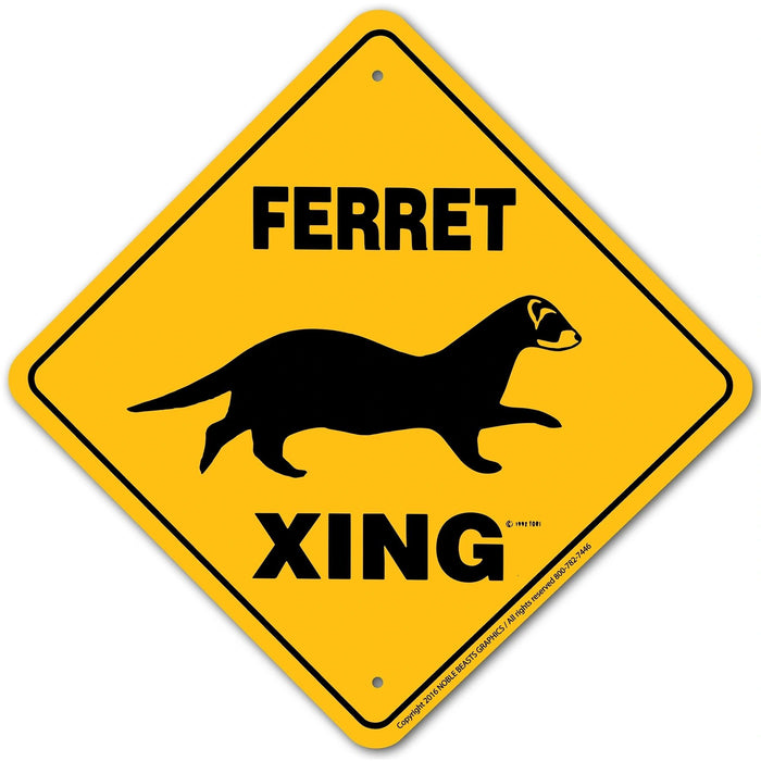 Ferret Xing Sign Aluminum 12 in X 12 in #20742