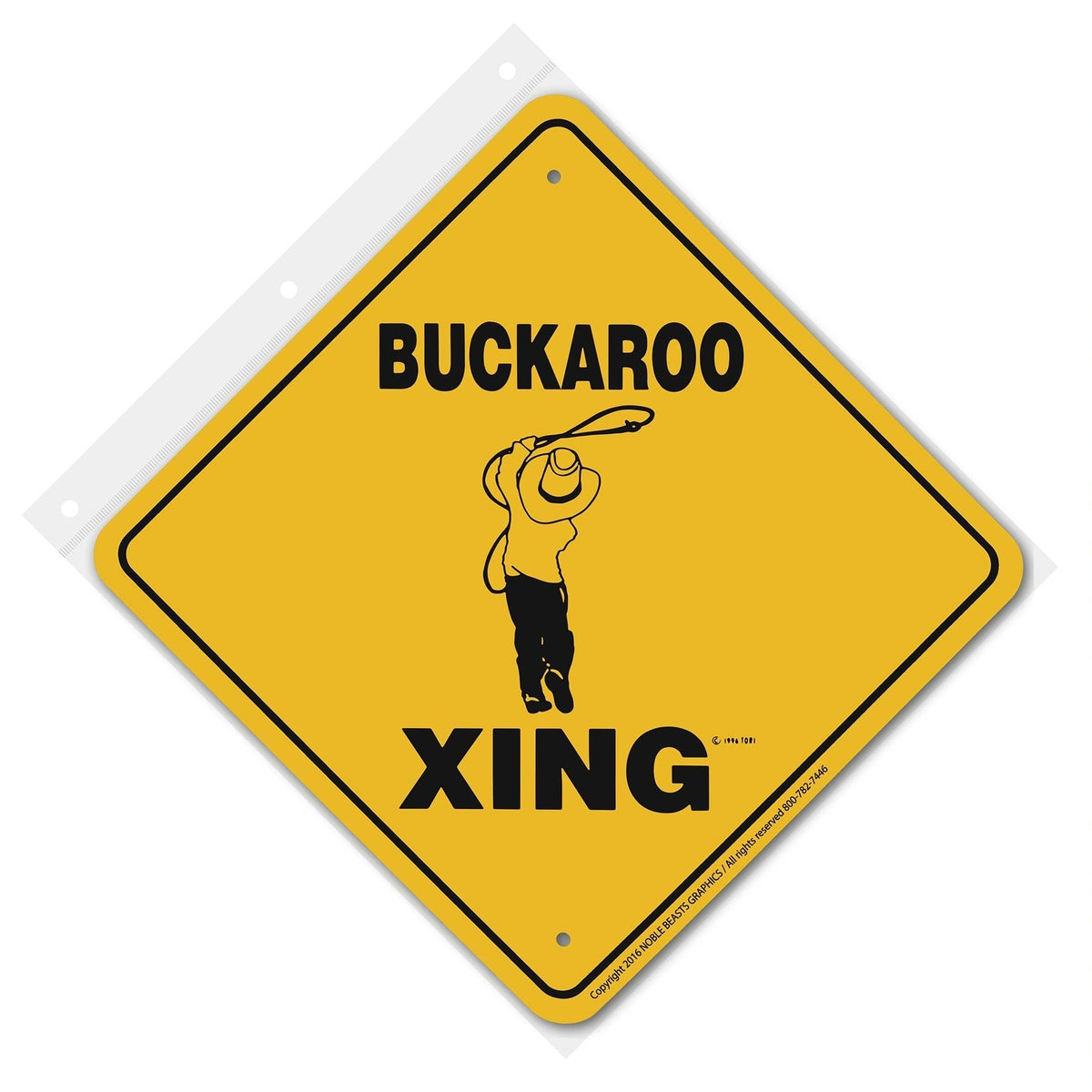 Buckaroo Xing Sign Aluminum 12 in X 12 in #20940