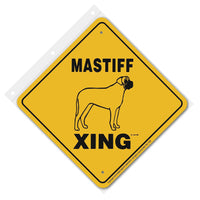 Mastiff Xing Sign Aluminum 12 in X 12 in #20560