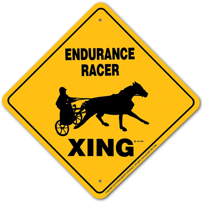 Endurance Racer Xing Sign Aluminum 12 in X 12 in #20898