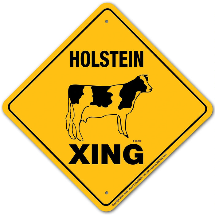 Holstein Xing Sign Aluminum 12 in X 12 in #20705