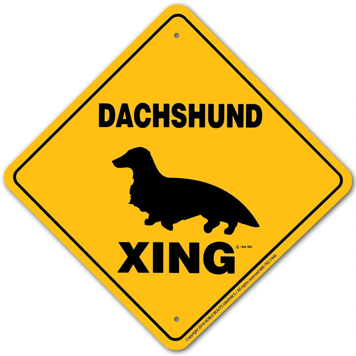 Dachshund Xing Sign Aluminum 12 in X 12 in #20900