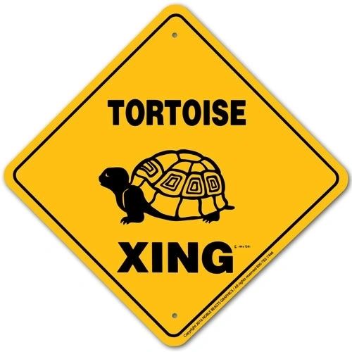 Tortoise Xing Sign Aluminum 12 in X 12 in #20825