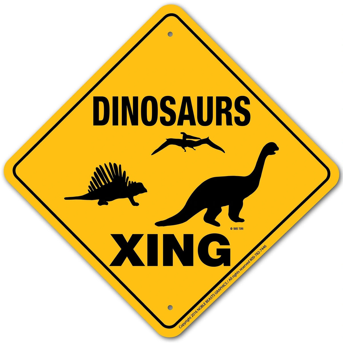 Dinosaurs Xing Sign Aluminum 12 in X 12 in #20757