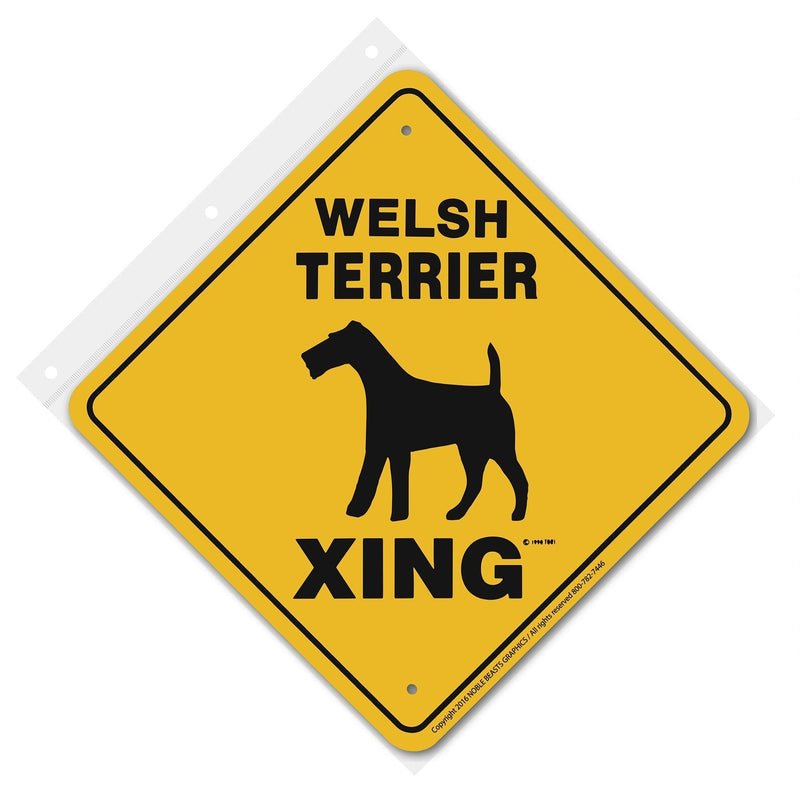 Welsh Terrier Xing Sign Aluminum 12 in X 12 in #20609