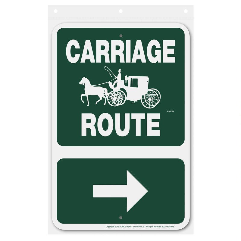 Carriage Route Sign Aluminum 12 in X 18 in #146680R