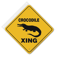 Crocodile Xing Sign Aluminum 12 in X 12 in #20775