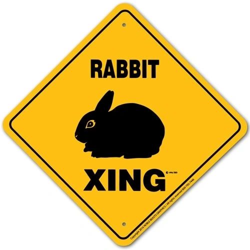 Rabbit Xing Sign Aluminum 12 in X 12 in #20920