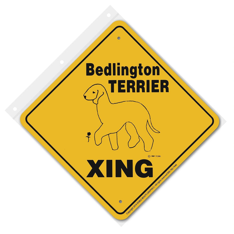 Bedlington Terrier Xing Sign Aluminum 12 in X 12 in #20580