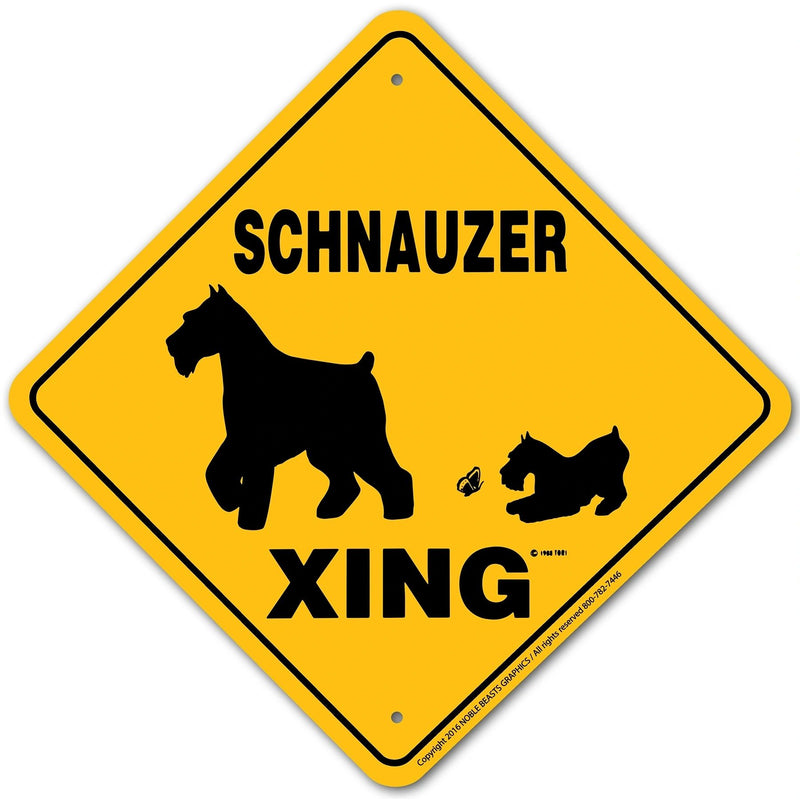 Schnauzer(Miniature) Xing Sign Aluminum 12 in X 12 in #20444