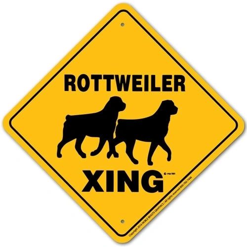 Rottwheiler Xing Sign Aluminum 12 in X 12 in #20442