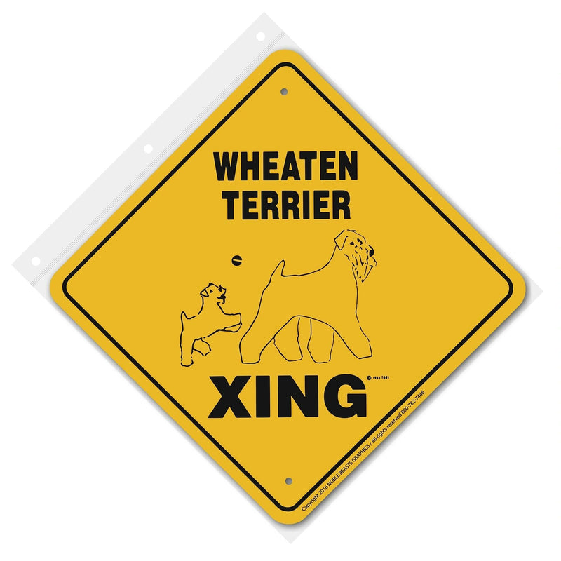 Wheaten Terrier Xing Sign Aluminum 12 in X 12 in #20544
