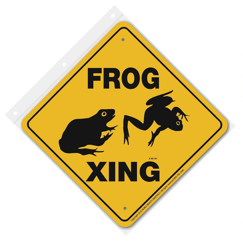Frog Xing Sign Aluminum 12 in X 12 in #20667