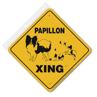 Papillon Xing Sign Aluminum 12 in X 12 in #20606