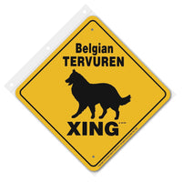 Belgian Tervuren Xing Sign Aluminum 12 in X 12 in #20601