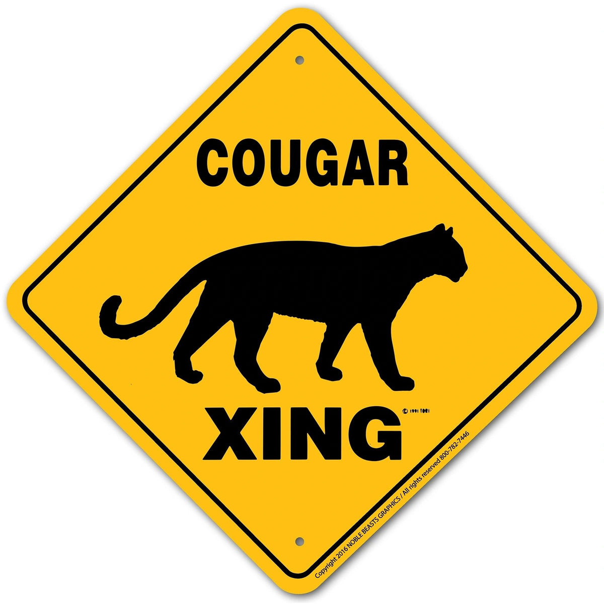 Cougar Xing Sign Aluminum 12 in X 12 in #20700