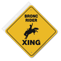 Bronc Rider (Saddle) Xing Sign Aluminum 12 in X 12 in #20854